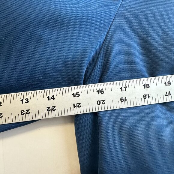 Vtg Womens 1970s Jacket Blue Button Up Coat 14 XL Lined Atkins Hong Kong Pockets - Picture 5 of 8